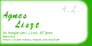 agnes liszt business card